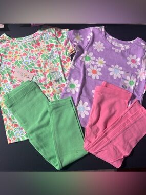 Garanimals Girls Floral & Daisy Matching Sets in Purple, Green, Pink